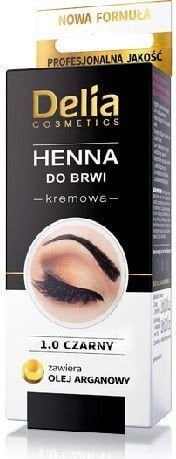 Kulmu- ja ripsmevärv Delia Cosmetics Henna Cream 15 ml, 1.0 Black цена и информация | Kulmuvärvid, -pliiatsid | kaup24.ee