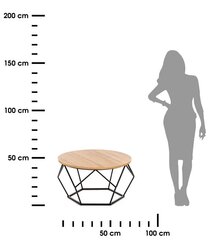Кофейный столик Diamond 70 см Дуб Ланселот цена и информация | Журнальные столики | kaup24.ee
