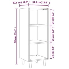 puhvetkapp, pruun tamm, 34,5 x 32,5 x 90 cm, tehispuit hind ja info | Elutoa väikesed kapid | kaup24.ee