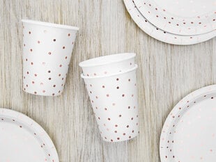 Бумажные чашки Polka Dots, 260 мл (1 упаковка / 6 штук) цена и информация | Праздничная одноразовая посуда | kaup24.ee