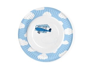 Бумажные тарелки Little Plane, 18 см (1 упаковка / 6 штук) цена и информация | Праздничная одноразовая посуда | kaup24.ee