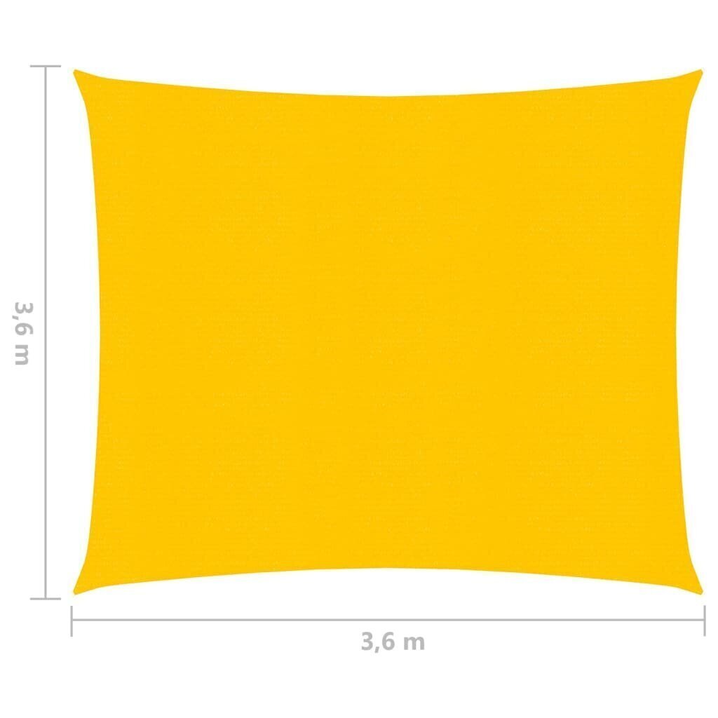 päikesepuri 160 g/m² kollane 3,6 x 3,6 m HDPE hind ja info | Päikesevarjud, markiisid ja alused | kaup24.ee