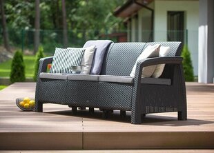 Садовый диван трехместный Corfu Love Seat Max, серый цена и информация | Садовые стулья, кресла, пуфы | kaup24.ee