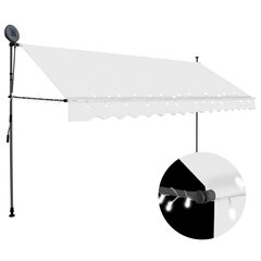 käsitsi sissetõmmatav varikatus, LED, 400 cm, kreemjasvalge цена и информация | Зонты, маркизы, стойки | kaup24.ee