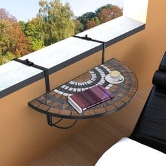 Балконный столик монтируемый к перилам, коричневая мозаика цена и информация | Садовые столы и столики | kaup24.ee