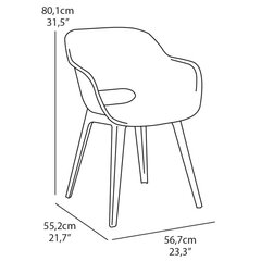 Allibert aiatoolid "Akola" 2 tk hall hind ja info | Aiatoolid | kaup24.ee