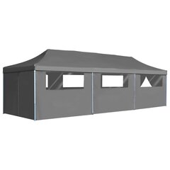 kokkupandav pop-up peotelk 8 külgseinaga 870 x 291 x 315 cm antratsiithall цена и информация | Беседки, навесы, тенты | kaup24.ee