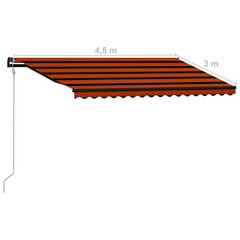 automaatselt kasutatav varikatus, 450 x 300 cm, oranž ja pruun цена и информация | Зонты, маркизы, стойки | kaup24.ee