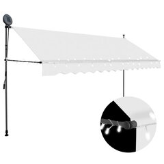 käsitsi sissetõmmatav varikatus, LED, 350 cm, kreemjasvalge цена и информация | Зонты, маркизы, стойки | kaup24.ee