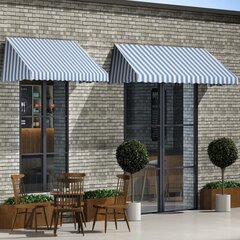 bistroo varikatus, 350 x 120 cm, sinine ja valge цена и информация | Зонты, маркизы, стойки | kaup24.ee