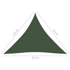 päikesepuri, 160 g/m², tumeroheline, 4,5 x 4,5 x 4,5 m, HDPE hind ja info | Päikesevarjud, markiisid ja alused | kaup24.ee