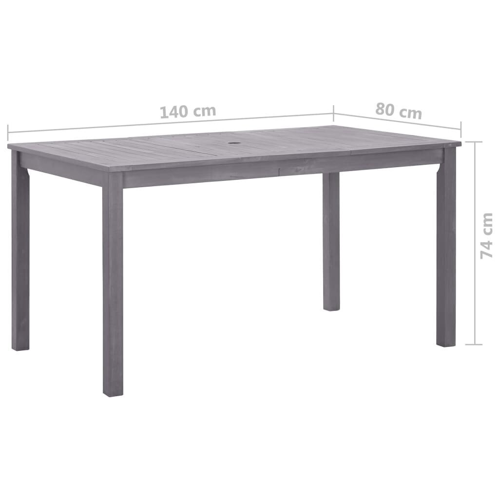 aialaud kulunud hall 140 x 80 x 74 cm, toekas akaatsiapuit hind ja info | Aialauad | kaup24.ee