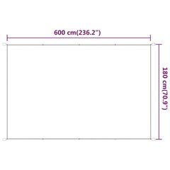 vertikaalne varikatus, heleroheline 180 x 600 cm Oxfordi kangas hind ja info | Päikesevarjud, markiisid ja alused | kaup24.ee