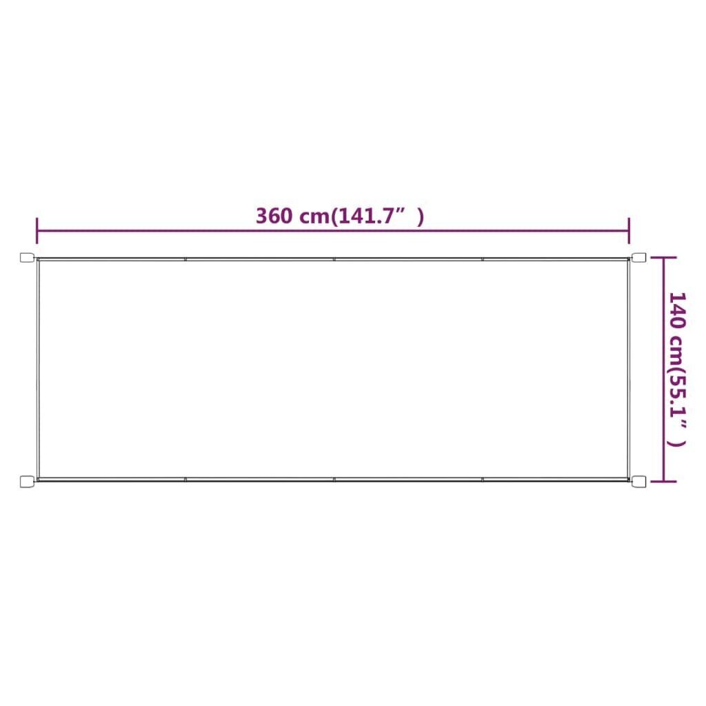 vertikaalne varikatus, terrakota, 140 x 360 cm, Oxfordi kangas цена и информация | Päikesevarjud, markiisid ja alused | kaup24.ee