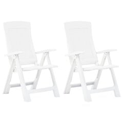 Садовые кресла откидные, 2 шт., белые цена и информация | Садовые стулья, кресла, пуфы | kaup24.ee