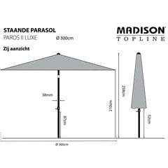 Päikesevari Madison Paros II Luxe, 300 cm, kuldne hind ja info | Päikesevarjud, markiisid ja alused | kaup24.ee