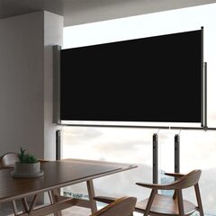 lahtitõmmatav terrassi külgsein, 80 x 300 cm, must цена и информация | Зонты, маркизы, стойки | kaup24.ee