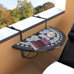 Балконный столик монтируемый к перилам, черная мозаика цена и информация | Садовые столы и столики | kaup24.ee
