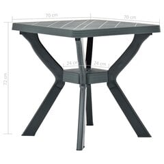 bistroolaud, roheline, 70 x 70 x 72 cm plast цена и информация | Садовые столы и столики | kaup24.ee