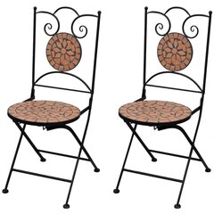 Складные стулья bistro, 2 шт., керамика, терракота цена и информация | Садовые стулья, кресла, пуфы | kaup24.ee