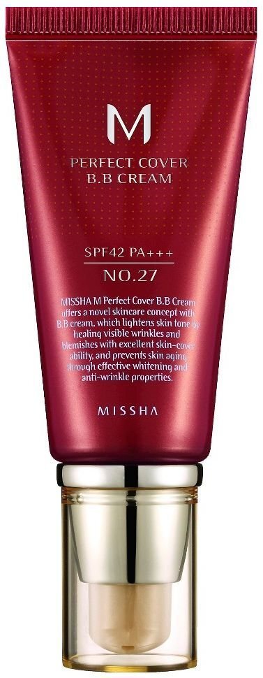 BB näokreem Missha M Perfect Cover SPF42/PA+++ 50 ml, 27 Honey Beige цена и информация | Näokreemid | kaup24.ee