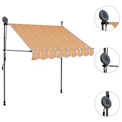 käsitsi sissetõmmatav varikatus, LED, 100 cm, kollane ja sinine цена и информация | Зонты, маркизы, стойки | kaup24.ee