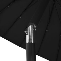 päikesevari alumiiniumpostiga, 270 cm, must цена и информация | Зонты, маркизы, стойки | kaup24.ee