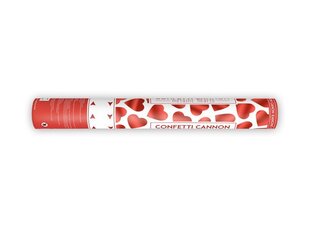 Конфетти пушка Сердечки, красного цвета, 40 см, 1 коробка/72 шт цена и информация | Гудки для вечеринки Clown Face (4шт.) | kaup24.ee