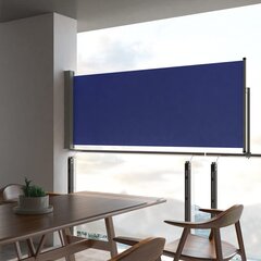 lahtitõmmatav terrassi külgsein, 100 x 300 cm, sinine цена и информация | Зонты, маркизы, стойки | kaup24.ee