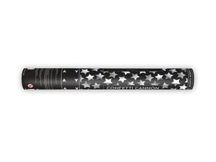 Конфетти пушка Звездочки, серебренного цвета, 40 см, 1 шт цена и информация | Гудки для вечеринки Clown Face (4шт.) | kaup24.ee