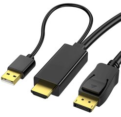 HDMI kuni DISPLAYPORT DP 4K 60Hz 1.8m konverteri kaabel Reagle hind ja info | USB jagajad, adapterid | kaup24.ee