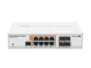 Адаптер MikroTik Cloud Router Switch CRS112-8P-4S-IN SFP количество портов 4, настольный, двойной источник питания: 28В 3,4В в комплекте. (дополнительный адаптер питания 48–57 В, если требуется POE+) Вт, управляемый, 8 цена и информация | Адаптеры и USB-hub | kaup24.ee