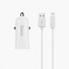 Автомобильное зарядное устройство HOCO 2xUSB+кабель Lightning цена и информация | Зарядные устройства | kaup24.ee