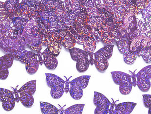 Holograafilised konfetid Butterflies, heleroosa 2,1x3x8 cm, 1 pakk/15 g hind ja info | Peokaunistused | kaup24.ee