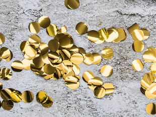Konfetid Circles, kuldne, 2,5 cm, 1 karp/50 pakki (1 pakk/15 g) цена и информация | Праздничные декорации | kaup24.ee