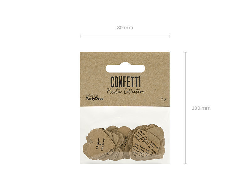 Konfetid Hearts Mix, pruun, 1 pakk/3 g цена и информация | Peokaunistused | kaup24.ee