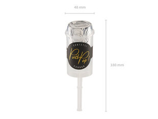 Konfett Push Pop, hõbedane, 15 mm, 1 tk hind ja info | Peokaunistused | kaup24.ee