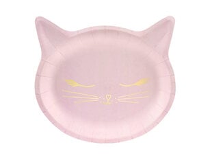 Одноразовые бумажные тарелки Cat 22x20 см (1 коробка/25 штук) (1 упаковка/6 шт) цена и информация | Праздничная одноразовая посуда | kaup24.ee