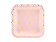 Ühekordsed papptaldrikud Grid Light Pink 20x20 cm (1 pakk/ 6 tk) цена и информация | Ühekordsed nõud | kaup24.ee