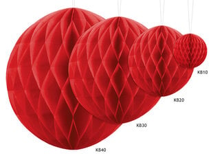 Kärgpall, punane, 10 cm, 1 karp/50 tk hind ja info | Peokaunistused | kaup24.ee