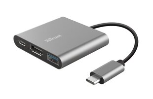 Adapter Trust Dalyx 3-in-1 USB-C/USB-A/HDMI, 10 cm hind ja info | USB jagajad, adapterid | kaup24.ee