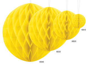 Kärgpall, kollane, 20 cm, 1 karp/50 tk hind ja info | Peokaunistused | kaup24.ee