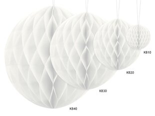 Kärgpall, valge, 40 cm, 1 karp/50 tk hind ja info | Peokaunistused | kaup24.ee