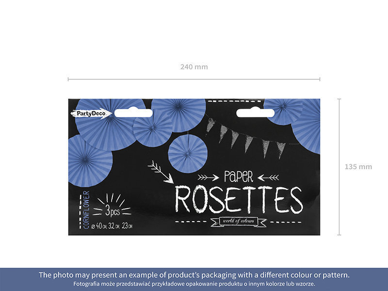 Dekoratiivsed rosetid, oranž, 1 pakk/3 tk hind ja info | Peokaunistused | kaup24.ee