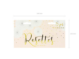 Dekoratiivsed rosetid Off-white, valge, 1 karp/50 (1 pakk/3 tk) hind ja info | Peokaunistused | kaup24.ee