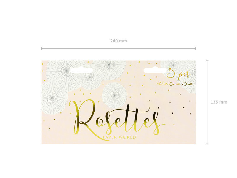 Dekoratiivsed rosetid Off-white, valge, 1 karp/50 (1 pakk/3 tk) цена и информация | Peokaunistused | kaup24.ee