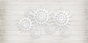 Dekoratiivne rosett-lumehelves, valge, 37 cm, 1 pakk/1 tk hind ja info | Peokaunistused | kaup24.ee