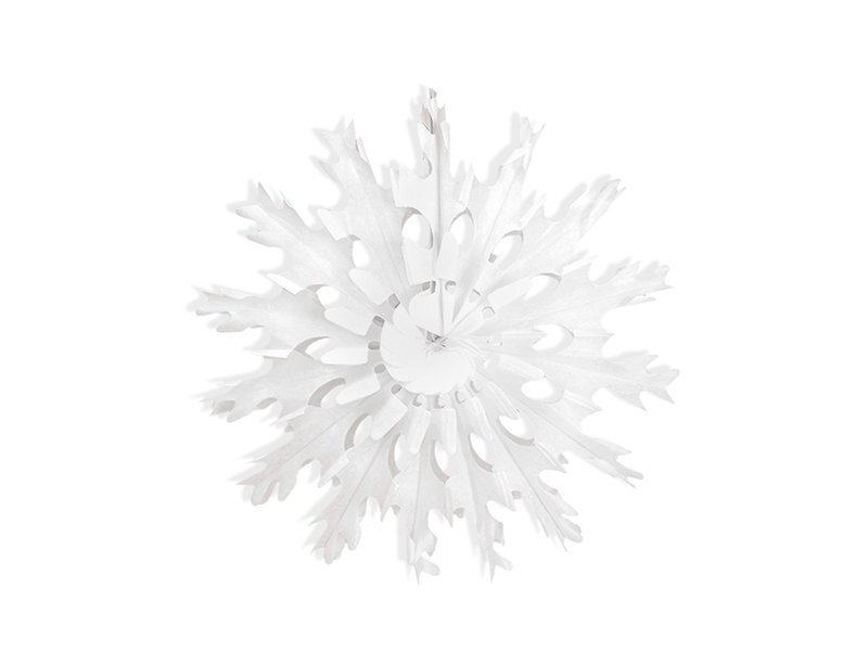 Dekoratiivne rosett-lumehelves, valge, 37 cm, 1 pakk/1 tk цена и информация | Peokaunistused | kaup24.ee