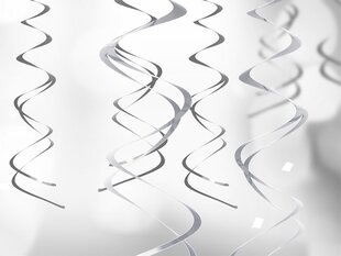 Riputatavad kaunistused Swirls Hõbedane 60 cm (1 pakk/5 tk) hind ja info | Peokaunistused | kaup24.ee