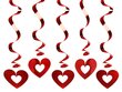 Riputatavad kaunistused Hearts Red 60 cm (1 pakk/5 tk) цена и информация | Peokaunistused | kaup24.ee